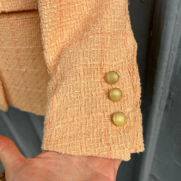 Jason Wu Peach Tweed Double  Breasted Blazer, size xs - Picture 7 of 12